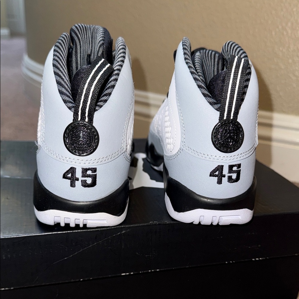 Jordan White and Gray High-Tops with Black Accents - Picture 6 of 12